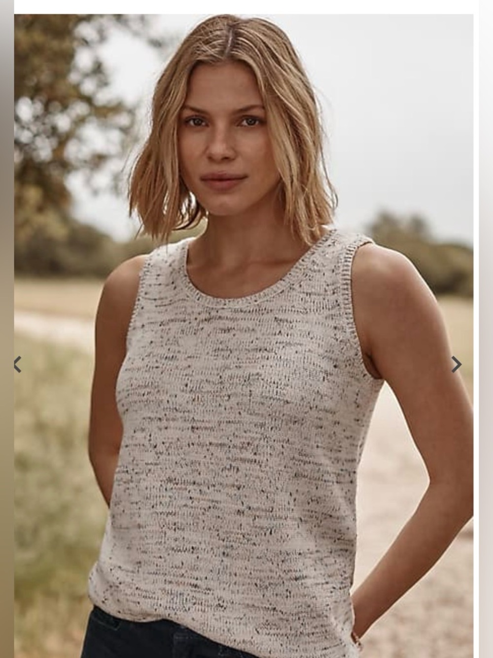 J. Jill Speckled Cream Knit Sleeveless Tank. NWT